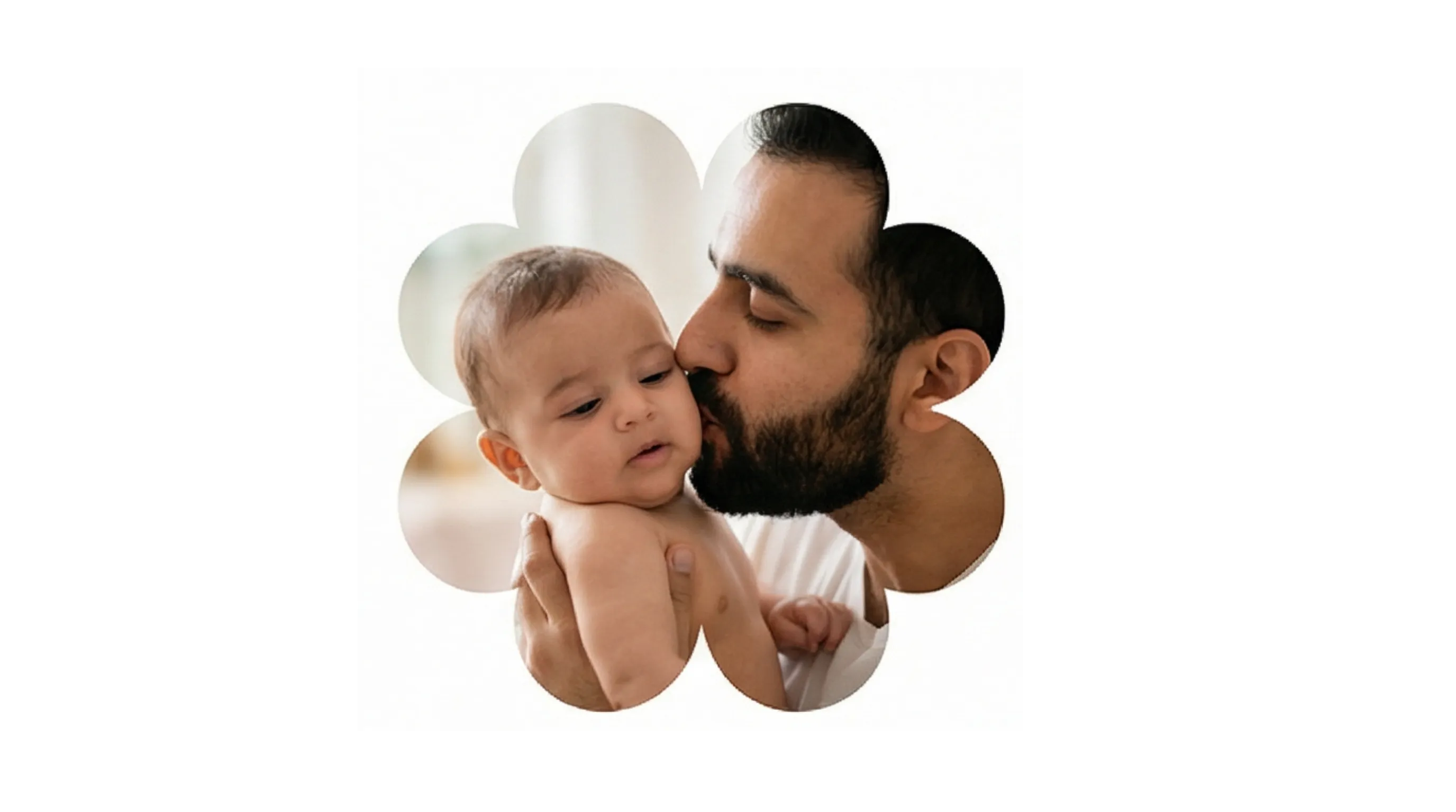 Father kissing baby